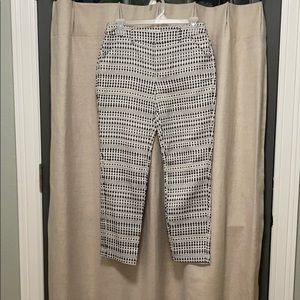 Black and white stitched slacks